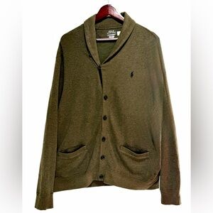 Polo Ralph Lauren Olive Shawl Collar Cardigan – Men’s Size XL